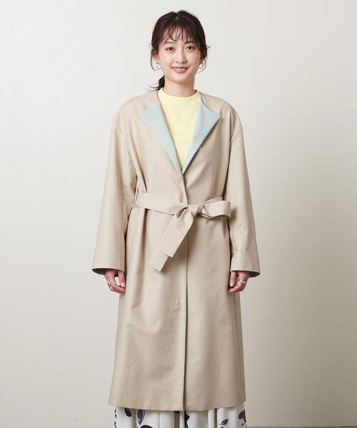 UNITED ARROWS（ユナイテッドアローズ）の「＜UNITED ARROWS＞C/P バイカラー コート B †◆（その他アウター・レディース・ベージュ/オフホワイト・38/36）」の19枚目の写真