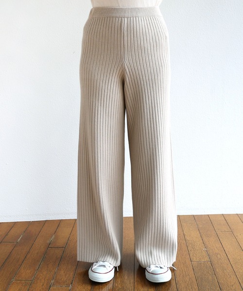 andme(アンドミー)の「ストレッチリブニットワイドパンツ(その他パンツ・レディース・ブラック/ブラウン/グリーン/ライトベージュ/グレイッシュベージュ/ブラウン系/オレンジ/ブルー系その他/グレー系/ベージュ系・M/L/S)」の17枚目の写真
