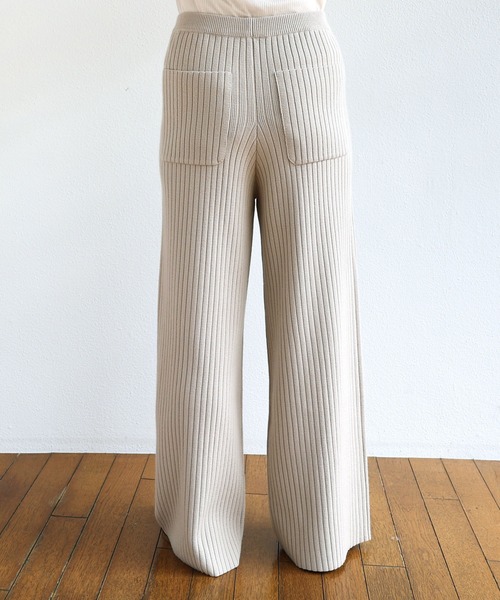 andme(アンドミー)の「ストレッチリブニットワイドパンツ(その他パンツ・レディース・ブラック/ブラウン/グリーン/ライトベージュ/グレイッシュベージュ/ブラウン系/オレンジ/ブルー系その他/グレー系/ベージュ系・M/L/S)」の22枚目の写真