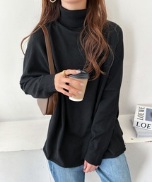 andme | 天竺編み長袖オーバーサイズタートルネックニットトップス セーター(ニット/セーター)