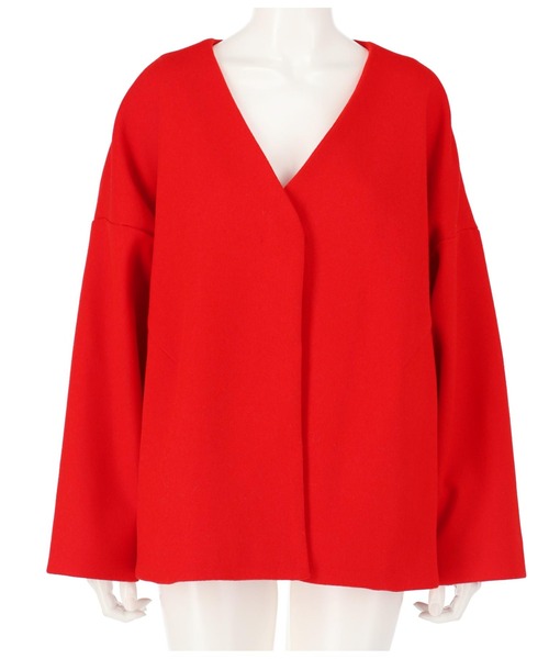 Settimissimo（セッティミッシモ）の「ウールライクノーカラーショートコート（ノーカラーコート・レディース・ベージュ/イエロー/レッド・M）」の15枚目の写真