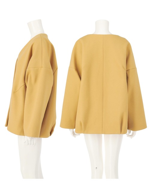 Settimissimo（セッティミッシモ）の「ウールライクノーカラーショートコート（ノーカラーコート・レディース・ベージュ/イエロー/レッド・M）」の16枚目の写真