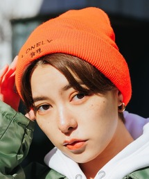 LONELY/論理 | LONELY(論理)/ロンリー LOGO BEANIE ブランドロゴ ニット帽 刺繍 漢字ロゴ(ニットキャップ/ビーニー)