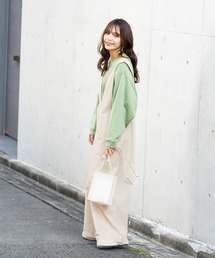 オーガニックコットン Vネックサロペット