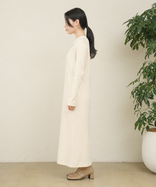 ONEME(ワンム)の「【 ONEME 】 ヘンリーネックジャージードレス(ワンピース・レディース・ブラック/ホワイト系その他・FREE)」の9枚目の写真