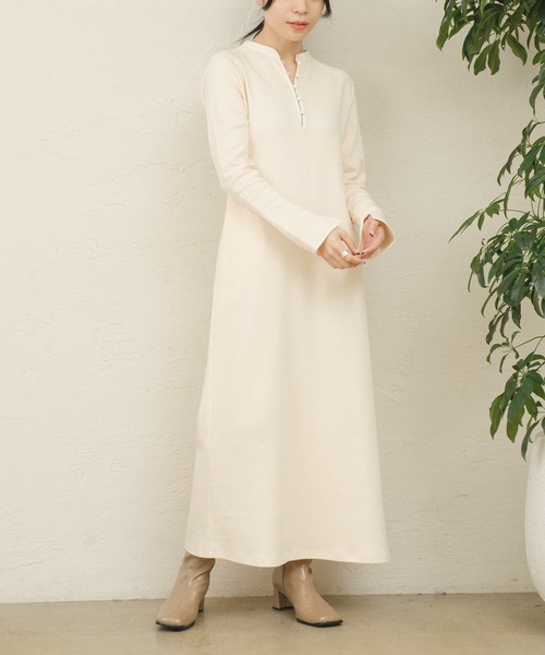 ONEME(ワンム)の「【 ONEME 】 ヘンリーネックジャージードレス(ワンピース・レディース・ブラック/ホワイト系その他・FREE)」の16枚目の写真