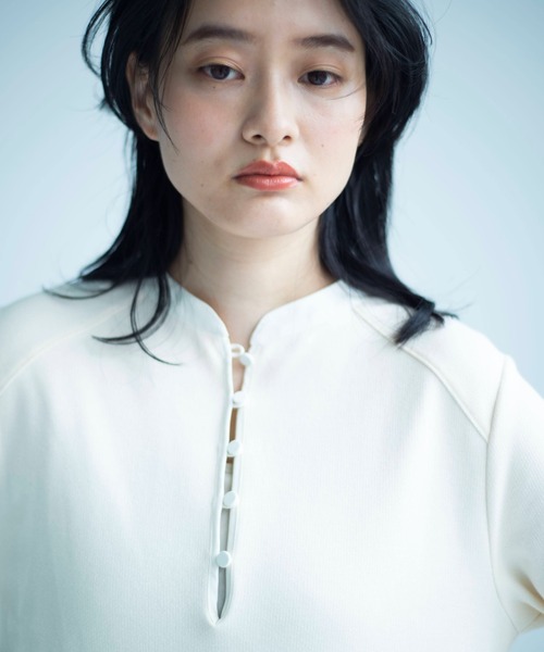 ONEME(ワンム)の「【 ONEME 】 ヘンリーネックジャージードレス(ワンピース・レディース・ブラック/ホワイト系その他・FREE)」の13枚目の写真