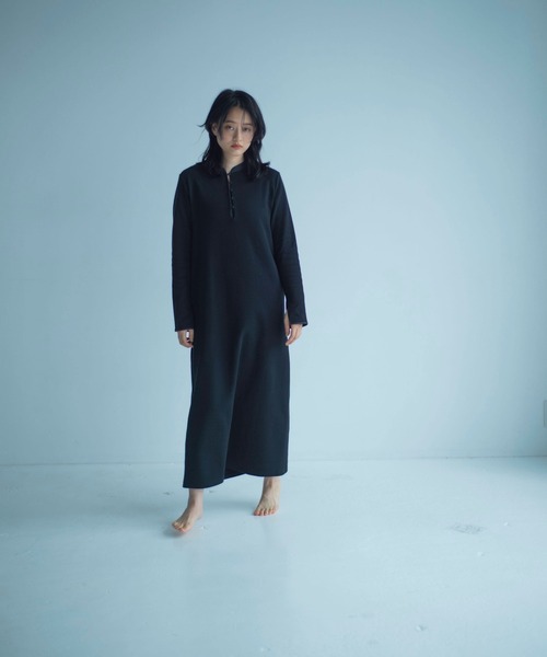 ONEME(ワンム)の「【 ONEME 】 ヘンリーネックジャージードレス(ワンピース・レディース・ブラック/ホワイト系その他・FREE)」の11枚目の写真