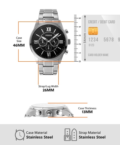 FOSSIL（フォッシル）の「フォッシル 腕時計 メンズ アナログ ステンレス BQ1125IE（アナログ腕時計・メンズ・シルバー・FREE）」の5枚目の写真