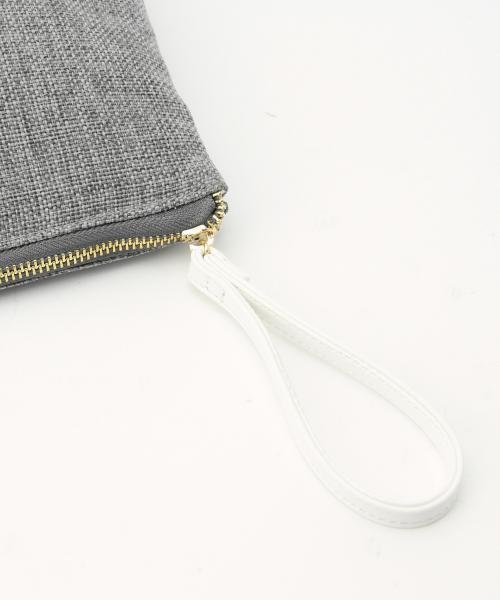 Ray BEAMS(レイビームス)の「SOLA×BEAMS / 別注 ビーチ クラッチ(クラッチバッグ・レディース・ナチュラル/グレー・ONE SIZE)」の5枚目の写真