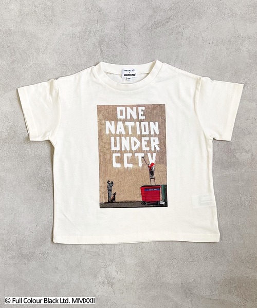 BRANDALISED（ブランダライズド）の「【BRANDALISED×MARKEY’S】プリントＴシャツ／Banksy’s Graffiti（80～150cm）（Tシャツ/カットソー・キッズ・ホワイト/ブラック/オフホワイト/アイボリー/チャコール/キナリ・90/100/110/120/80/130/95/140/150）」の4枚目の写真