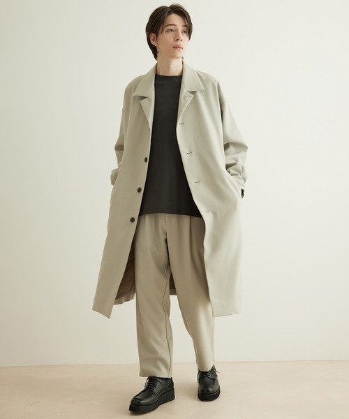 JUNRED(ジュンレッド)の「ウォッシャブルツイルステンカラーコート(ステンカラーコート・メンズ・グレー/ベージュ/グリーン系その他・L/LL/M)」の1枚目の写真