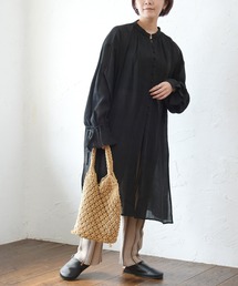 sango | 楊柳シフォンキャンディスリーブワンピース(シャツワンピース)
