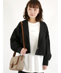 ehka sopo | 無地／チェックショート丈開襟シャツ【セットアップ可】(シャツ/ブラウス)