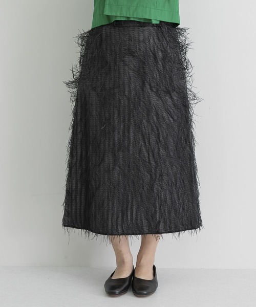 FUMIE TANAKA(フミエタナカ)の「FUMIE=TANAKA feather skirt(スカート・レディース・ブラック・2)」の12枚目の写真
