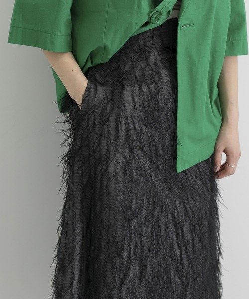 FUMIE TANAKA(フミエタナカ)の「FUMIE=TANAKA feather skirt(スカート・レディース・ブラック・2)」の11枚目の写真