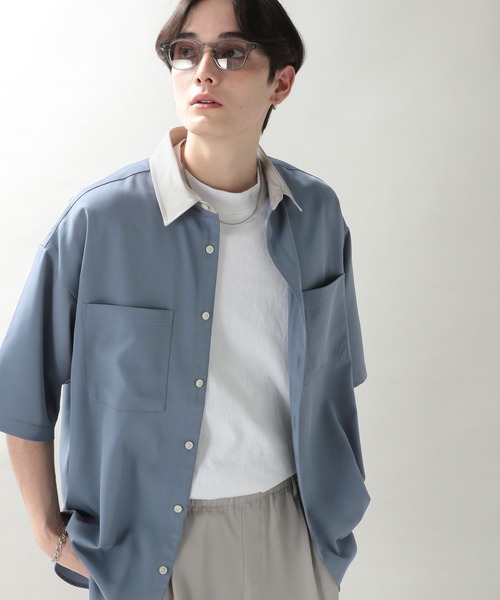 RAGEBLUE（レイジブルー）の「ラグイージー/クレリックシャツ/265040（シャツ/ブラウス・メンズ・オフホワイト/ライトブルー・SMALL/MEDIUM/LARGE）」の8枚目の写真