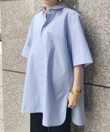 ATON（エイトン）の「ATON / ギザコットン ストライプ シャツ