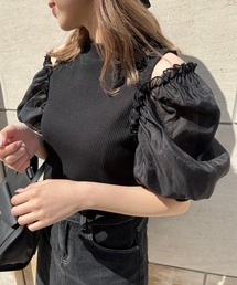 OLIVE des OLIVE | 袖異素材プルオーバー/カットアウトトップス(Tシャツ/カットソー)