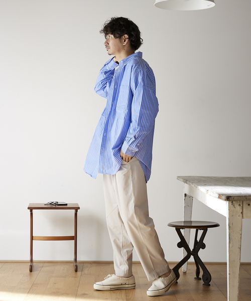 JOURNAL STANDARD relume(ジャーナルスタンダード レリューム)の「COOLMAX PE/TRO 4WAY 1TUCK ワイドイージーパンツ(その他パンツ・メンズ・カーキ/アイボリー/ベージュ/ブラック・LARGE/MEDIUM)」の11枚目の写真