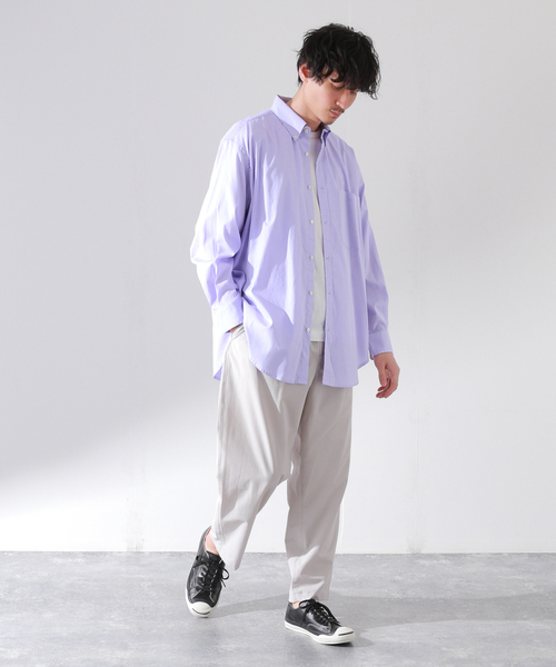 JOURNAL STANDARD relume(ジャーナルスタンダード レリューム)の「COOLMAX PE/TRO 4WAY 1TUCK ワイドイージーパンツ(その他パンツ・メンズ・カーキ/アイボリー/ベージュ/ブラック・LARGE/MEDIUM)」の7枚目の写真