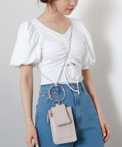 archives（アルシーヴ）の「２ｗａｙスリットギャザーＴＯＰＳ（Tシャツ/カットソー・レディース・ブラック/グレー/オフホワイト/ブラウン・MEDIUM）」の5枚目の写真