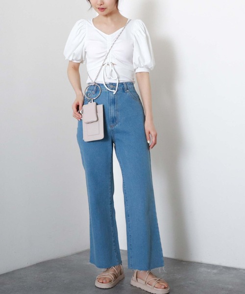 archives（アルシーヴ）の「２ｗａｙスリットギャザーＴＯＰＳ（Tシャツ/カットソー・レディース・ブラック/グレー/オフホワイト/ブラウン・MEDIUM）」の7枚目の写真