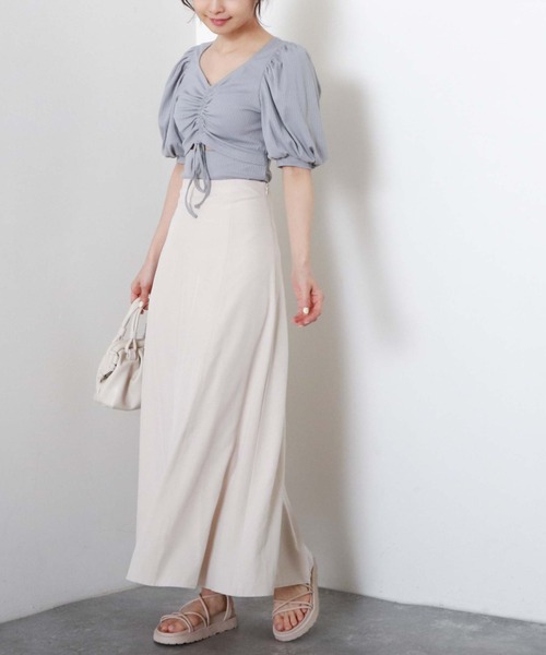 archives（アルシーヴ）の「２ｗａｙスリットギャザーＴＯＰＳ（Tシャツ/カットソー・レディース・ブラック/グレー/オフホワイト/ブラウン・MEDIUM）」の12枚目の写真