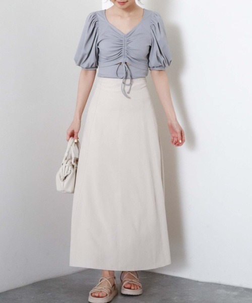 archives（アルシーヴ）の「２ｗａｙスリットギャザーＴＯＰＳ（Tシャツ/カットソー・レディース・ブラック/グレー/オフホワイト/ブラウン・MEDIUM）」の13枚目の写真