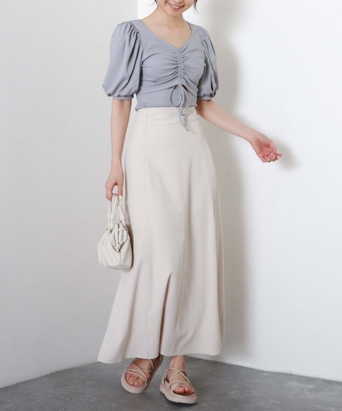 archives（アルシーヴ）の「２ｗａｙスリットギャザーＴＯＰＳ（Tシャツ/カットソー・レディース・ブラック/グレー/オフホワイト/ブラウン・MEDIUM）」の14枚目の写真