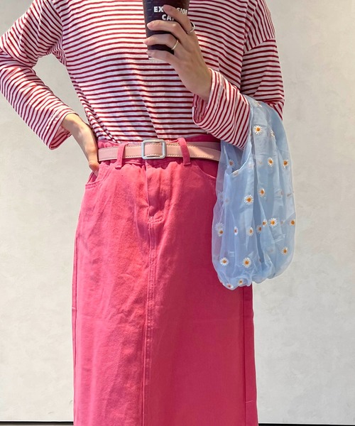 lala Born（ララボーン）の「シンプルバックルベルト（ベルト・レディース・ブラック/ピンク・FREE）」の3枚目の写真