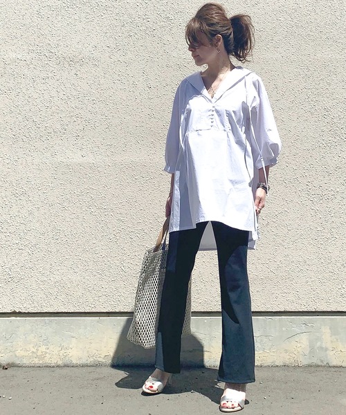 ZARA - Emma Taylor サイドリボンフレアシャツ Emma Taylor（エマテイラー）の「セーラーカラーオーバーシャツ
