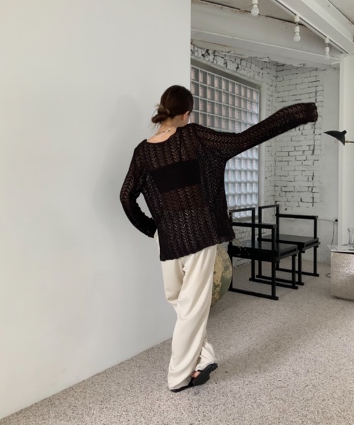 Didot.showroom(ディドット ショールーム)の「【DIDOT.】SET UP サテンテーパードパンツ(その他パンツ・レディース・チャコールグレー/イエロー/アイボリー・FREE)」の8枚目の写真