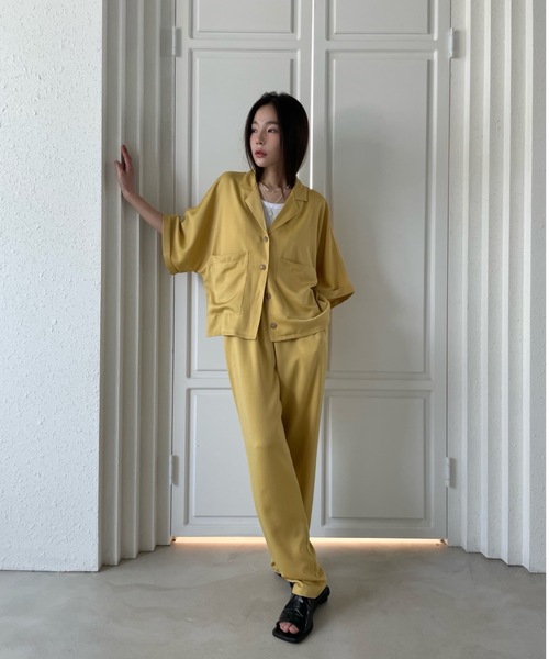 Didot.showroom(ディドット ショールーム)の「【DIDOT.】SET UP サテンテーパードパンツ(その他パンツ・レディース・チャコールグレー/イエロー/アイボリー・FREE)」の18枚目の写真