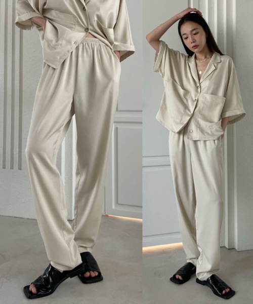 Didot.showroom(ディドット ショールーム)の「【DIDOT.】SET UP サテンテーパードパンツ(その他パンツ・レディース・チャコールグレー/イエロー/アイボリー・FREE)」の22枚目の写真