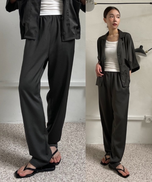 Didot.showroom(ディドット ショールーム)の「【DIDOT.】SET UP サテンテーパードパンツ(その他パンツ・レディース・チャコールグレー/イエロー/アイボリー・FREE)」の21枚目の写真