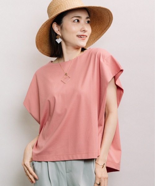 ELVENCE DEUX(エルベンスドゥ)の「デザインタックフレンチPO(Tシャツ/カットソー・レディース・ピンク/オフホワイト/ブラック・FREE)」の3枚目の写真