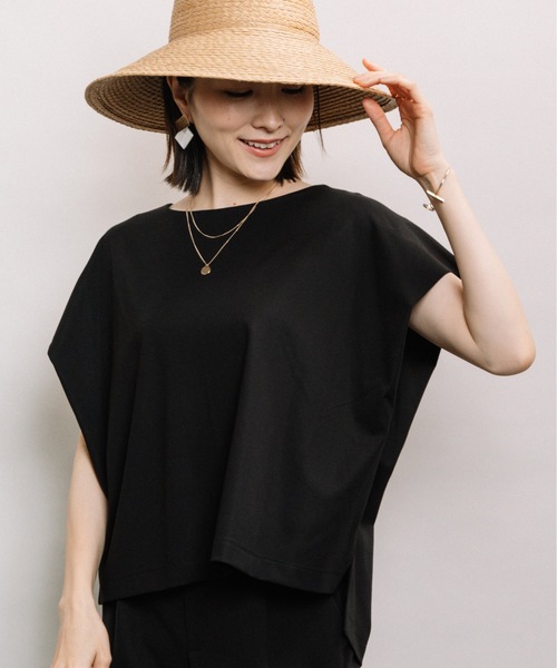 ELVENCE DEUX(エルベンスドゥ)の「デザインタックフレンチPO(Tシャツ/カットソー・レディース・ピンク/オフホワイト/ブラック・FREE)」の2枚目の写真