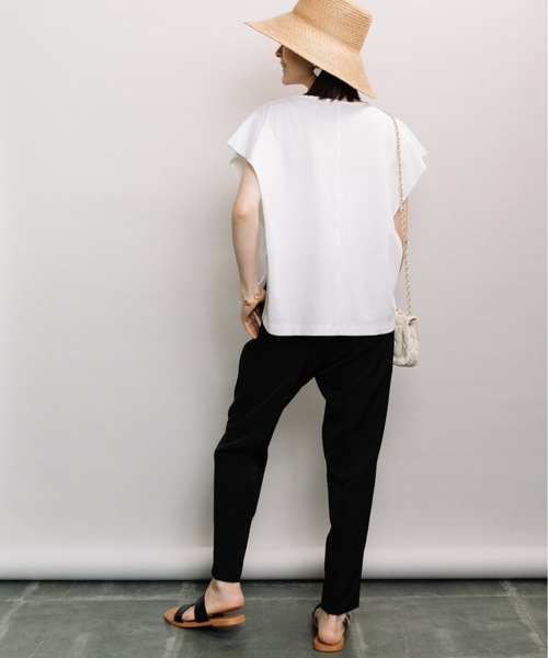 ELVENCE DEUX(エルベンスドゥ)の「デザインタックフレンチPO(Tシャツ/カットソー・レディース・ピンク/オフホワイト/ブラック・FREE)」の5枚目の写真