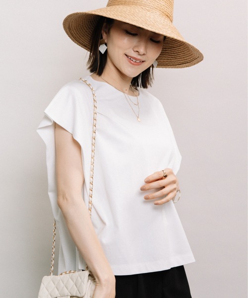 ELVENCE DEUX(エルベンスドゥ)の「デザインタックフレンチPO(Tシャツ/カットソー・レディース・ピンク/オフホワイト/ブラック・FREE)」の19枚目の写真