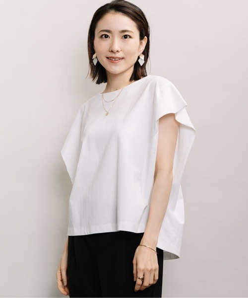 ELVENCE DEUX(エルベンスドゥ)の「デザインタックフレンチPO(Tシャツ/カットソー・レディース・ピンク/オフホワイト/ブラック・FREE)」の22枚目の写真