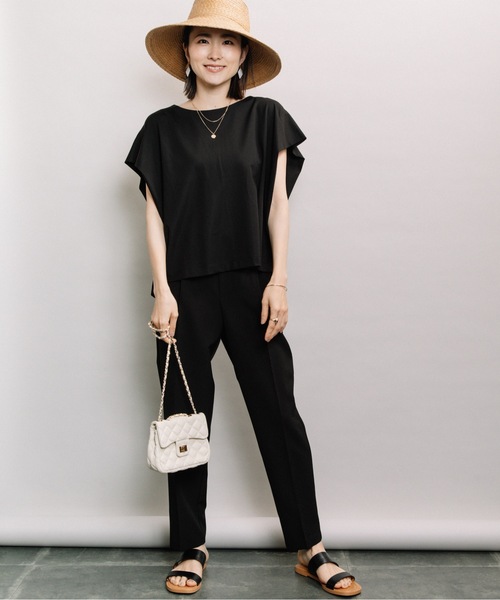 ELVENCE DEUX(エルベンスドゥ)の「デザインタックフレンチPO(Tシャツ/カットソー・レディース・ピンク/オフホワイト/ブラック・FREE)」の17枚目の写真