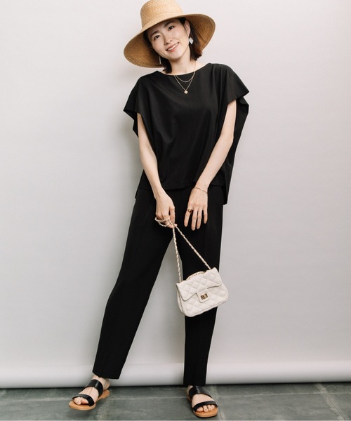 ELVENCE DEUX(エルベンスドゥ)の「デザインタックフレンチPO(Tシャツ/カットソー・レディース・ピンク/オフホワイト/ブラック・FREE)」の21枚目の写真