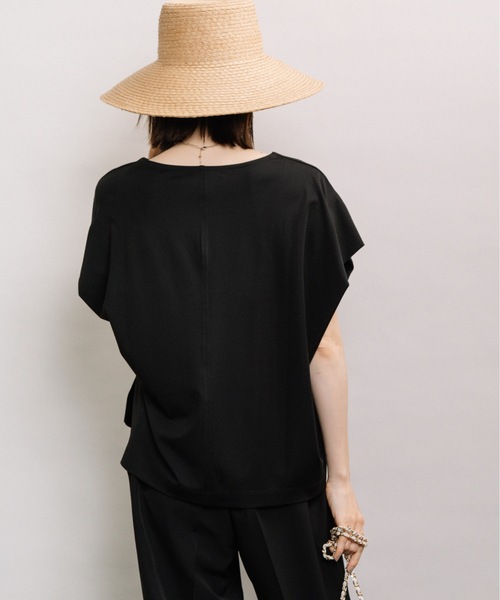 ELVENCE DEUX(エルベンスドゥ)の「デザインタックフレンチPO(Tシャツ/カットソー・レディース・ピンク/オフホワイト/ブラック・FREE)」の10枚目の写真