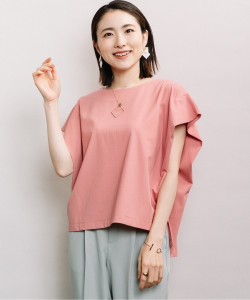 ELVENCE DEUX(エルベンスドゥ)の「デザインタックフレンチPO(Tシャツ/カットソー・レディース・ピンク/オフホワイト/ブラック・FREE)」の14枚目の写真