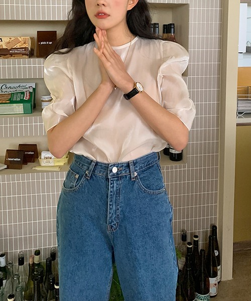 Leja（レジャ）の「【LEJA】後ろリボン光沢Tシャツ（Tシャツ/カットソー・レディース・アイボリー・FREE）」の15枚目の写真