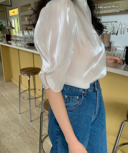 Leja（レジャ）の「【LEJA】後ろリボン光沢Tシャツ（Tシャツ/カットソー・レディース・アイボリー・FREE）」の21枚目の写真