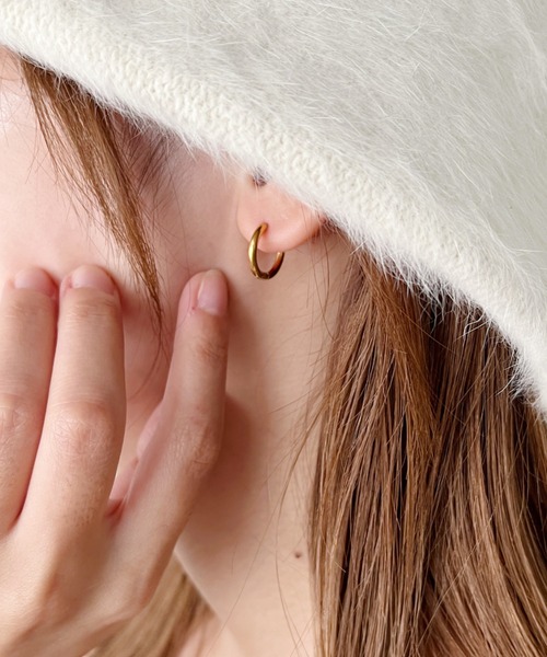 iso（イソ）の「【ステンレス】シンプルフープ ピアス（ピアス（両耳用）・レディース・ピンク/シルバー/ゴールド・FREE）」の12枚目の写真