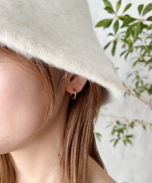 iso（イソ）の「【ステンレス】シンプルフープ ピアス（ピアス（両耳用）・レディース・ピンク/シルバー/ゴールド・FREE）」の8枚目の写真