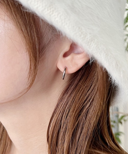 iso（イソ）の「【ステンレス】シンプルフープ ピアス（ピアス（両耳用）・レディース・ピンク/シルバー/ゴールド・FREE）」の9枚目の写真